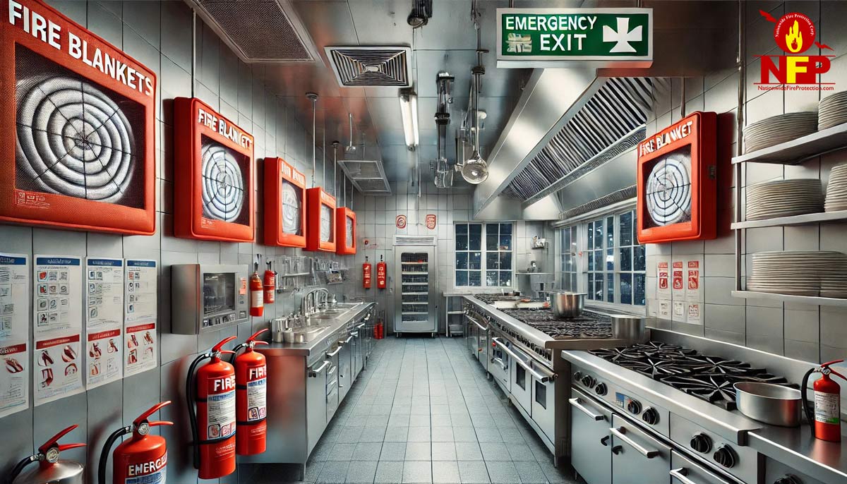 Kitchen with Essential Fire Safety Gear